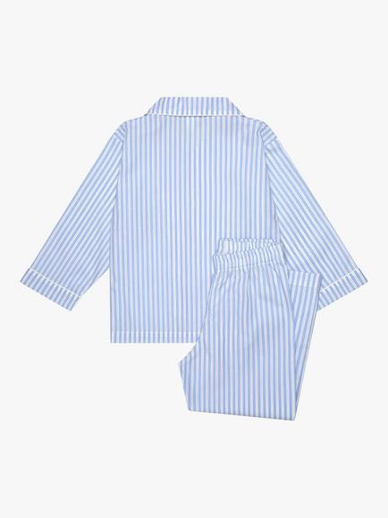 Trotters Kids' Trumpet Guardsman Stripe Pyjamas, Blue/White - view 2, Blue/White