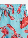 Trotters Baby Lobster Print Swim Shorts, Aqua/Red