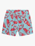 Trotters Lobster Print Swim Shorts, Aqua