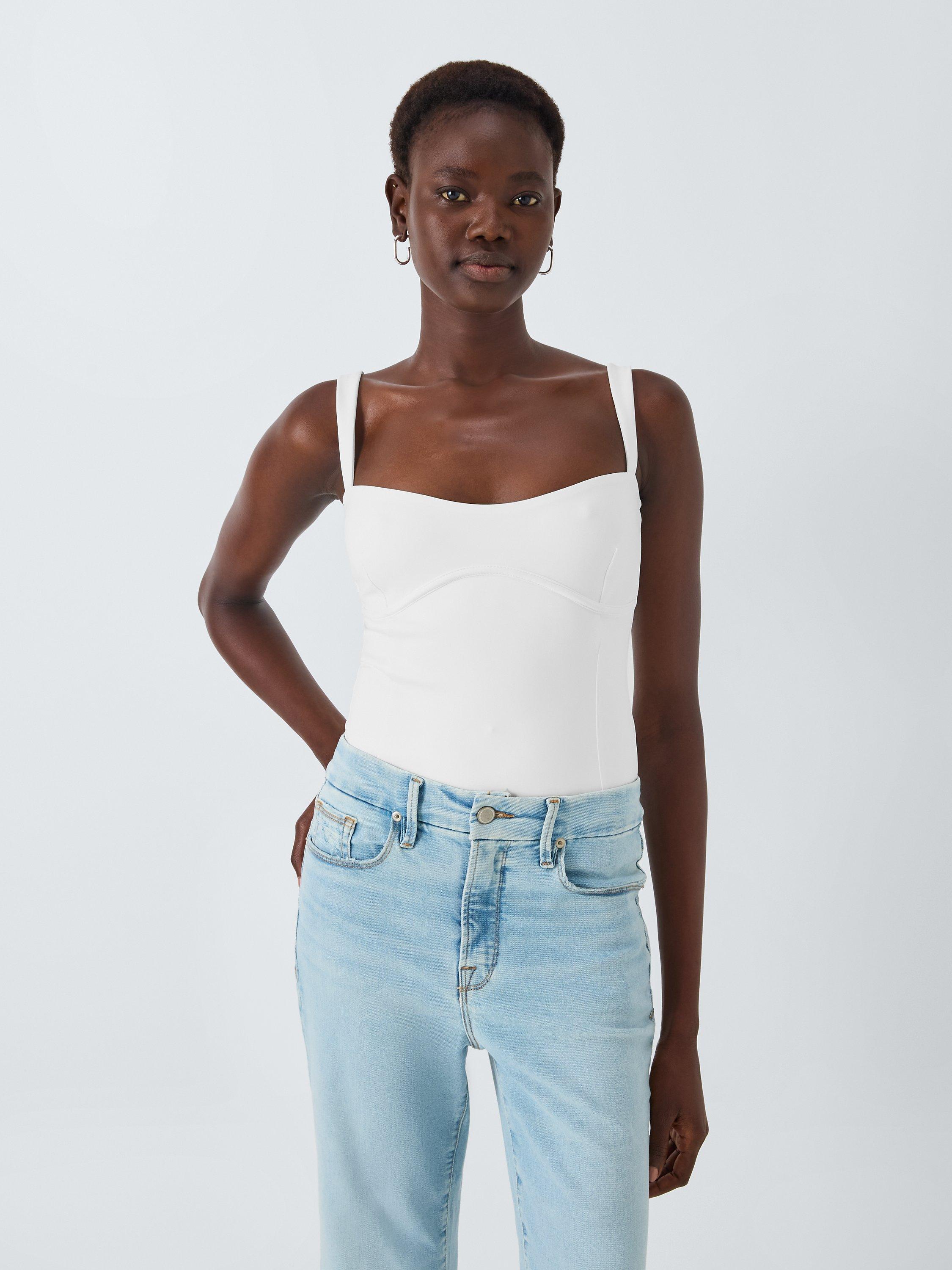 Good American Sweet Scuba Tank Bodysuit, White