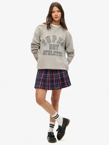 Superdry Mid Rise Check Mini Skirt, Blue/Red