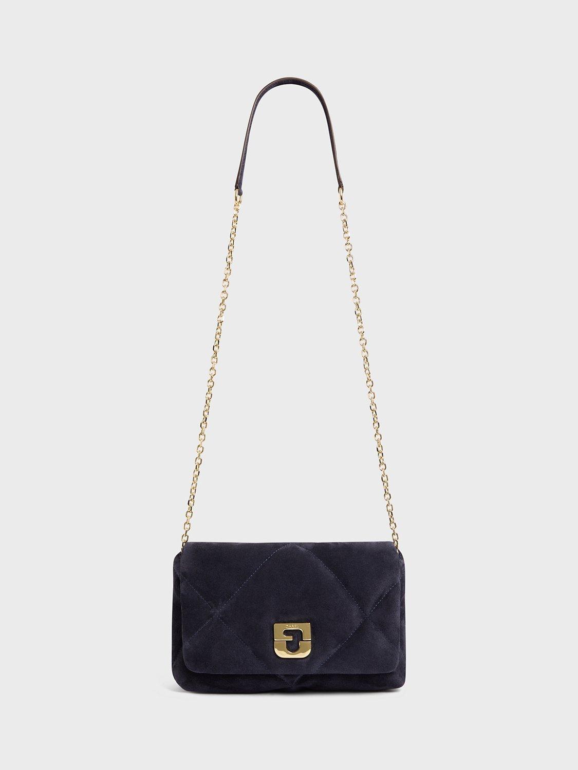 Gerard Darel Le Fanny Quilted Suede Crossbody Bag, Universe, One Size