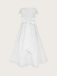 Monsoon Kids' Lola Satin Lace Maxi Dress, White