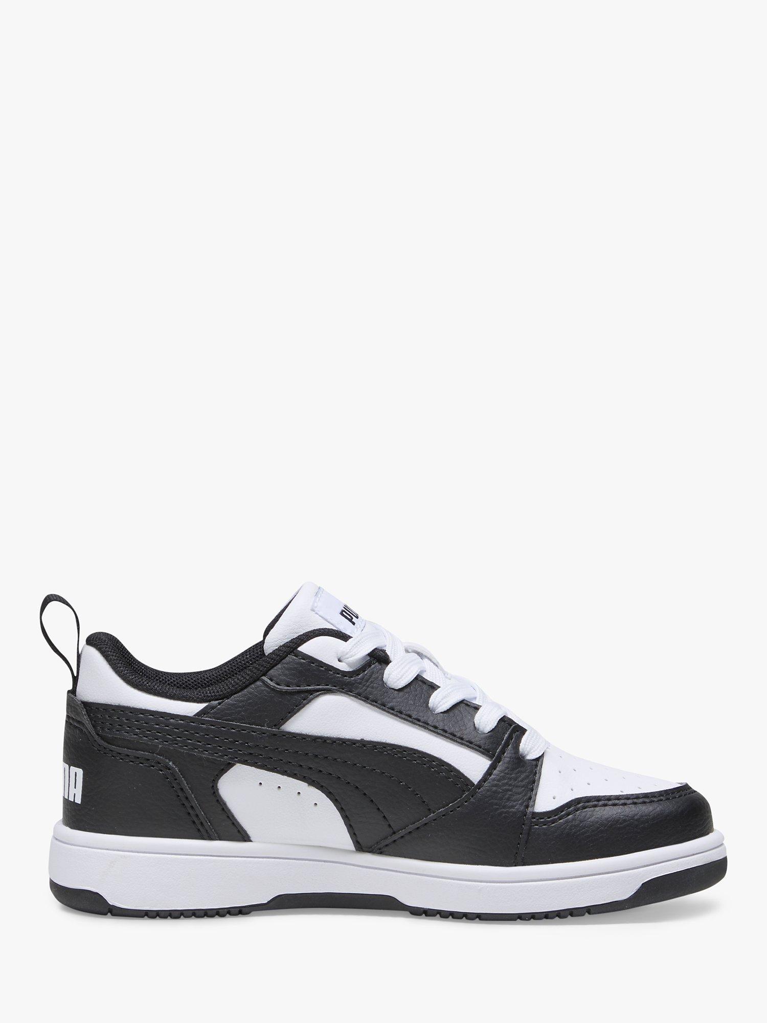 Product image 1 of 6, which shows PUMA Kids' Rebound V6 Low Trainers, Black/White, 3