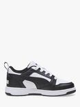 PUMA Kids' Rebound V6 Low Trainers,  Black/White