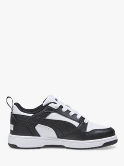 PUMA Kids' Rebound V6 Low Trainers, White/Black