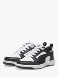 PUMA Kids' Rebound V6 Low Trainers,  Black/White