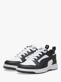 PUMA Kids' Rebound V6 Low Trainers - view 2, White/Black