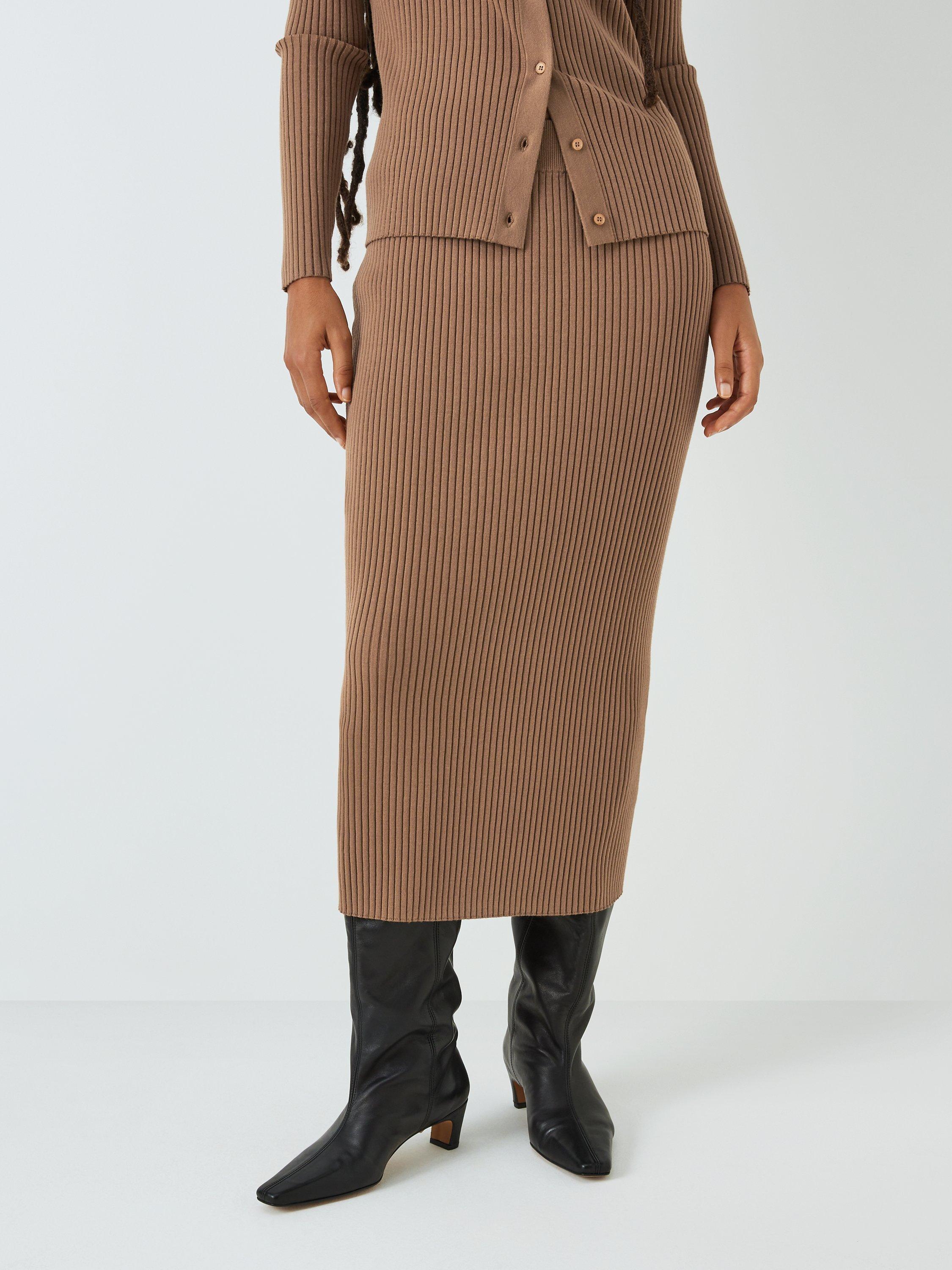 Weekend MaxMara Calotta Rib Knit Midi Skirt, Camel