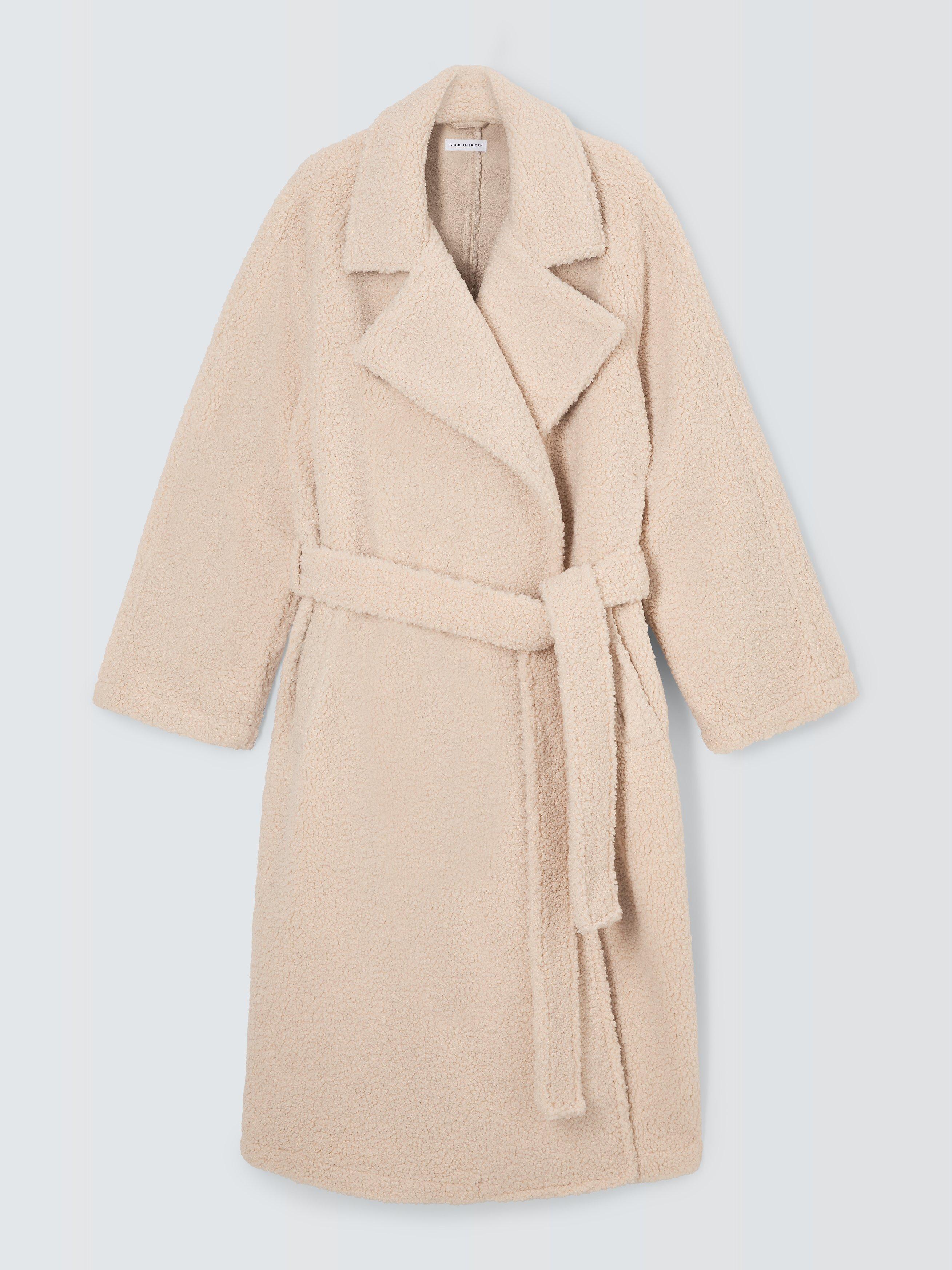 Good American Sherpa Trench Coat, Bone