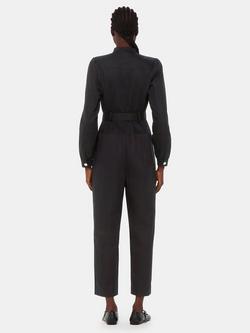 Whistles Andrea Button Front Jumpsuit, Black - view 2, Black