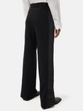 Jigsaw Crepe Split Hem Trousers, Black