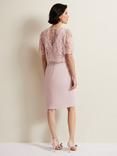 Phase Eight Lynette Lace Double Layer Dress, Pale Pink