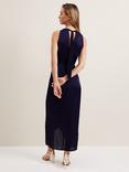 Phase Eight Daliah Satin Cowl Neck Maxi Dress, Navy