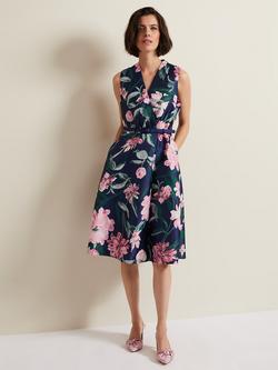 Phase Eight Salina Floral Jacquard Dress, Navy/Multi, Navy/Multi