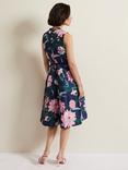 Phase Eight Salina Floral Jacquard Dress, Navy/Multi