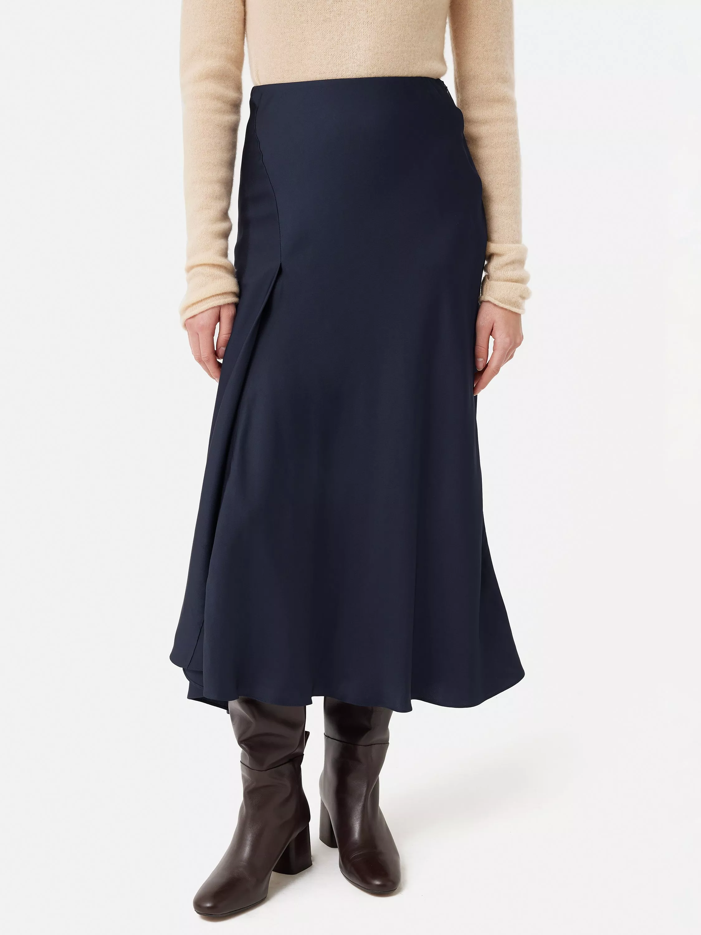 Jigsaw blue pleated skirt best sale