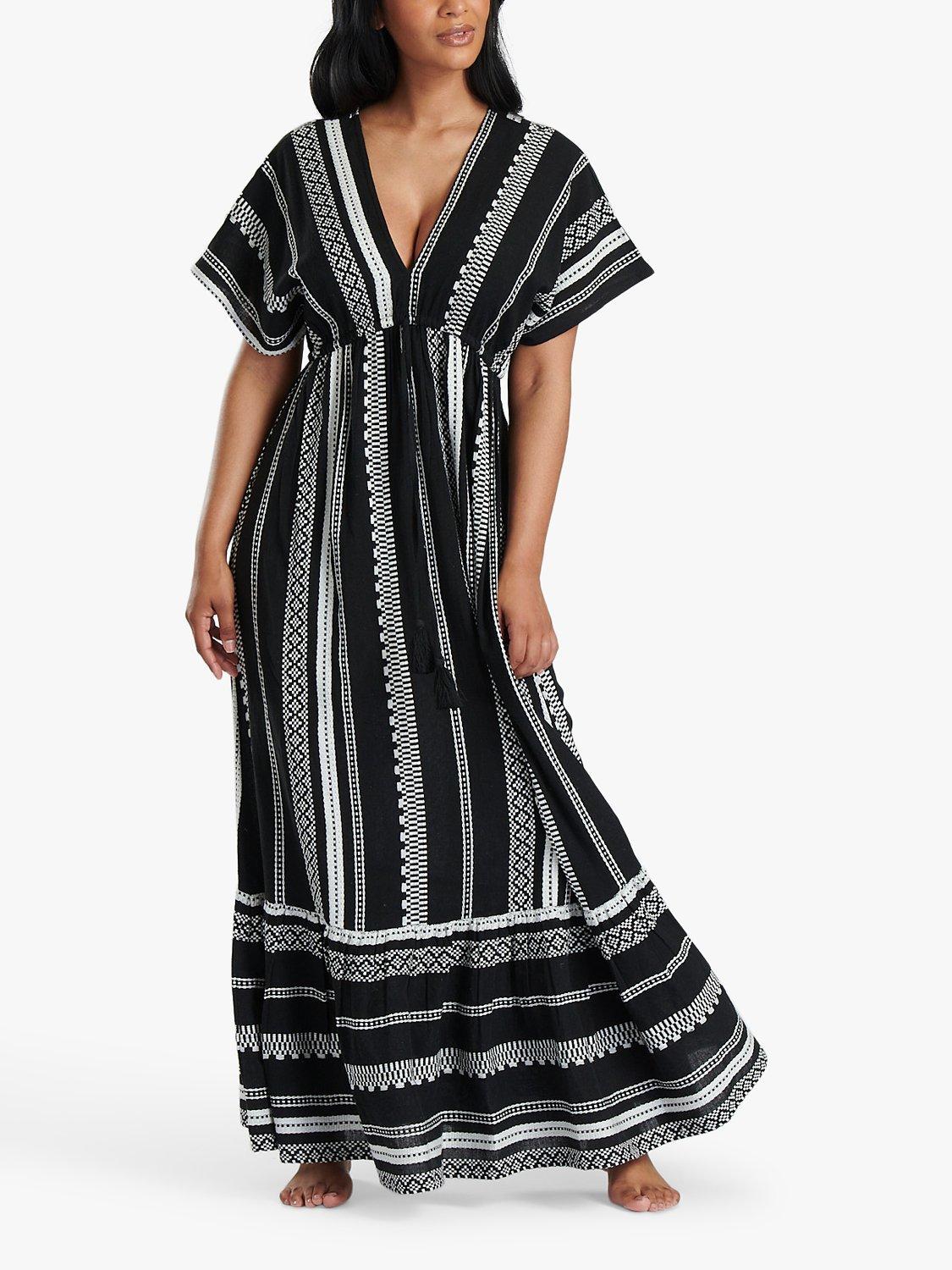 South Beach Tiered Maxi Dress, Black, 8