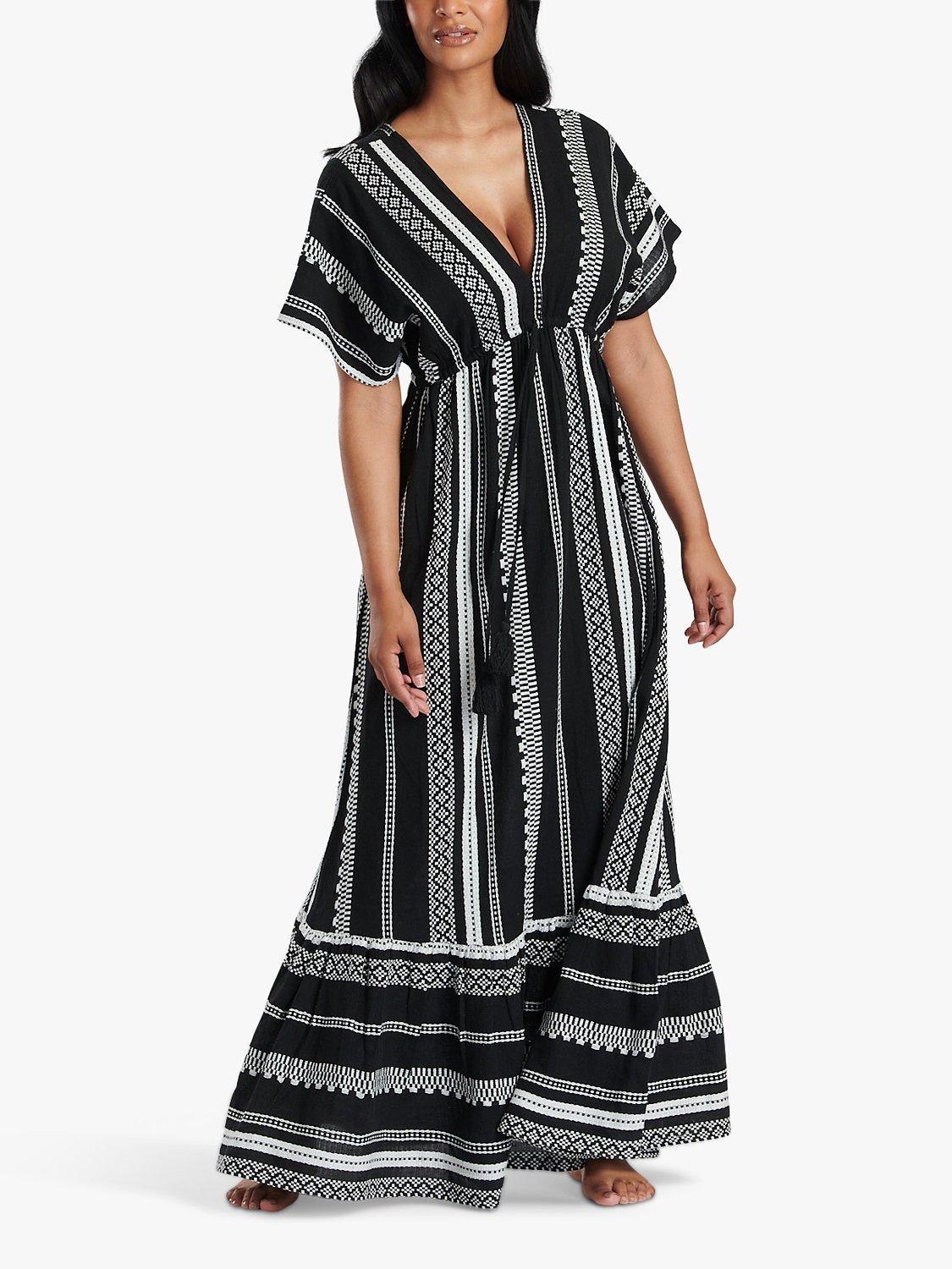 South Beach Tiered Maxi Dress, Black, 8