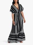 South Beach Tiered Maxi Dress, Black