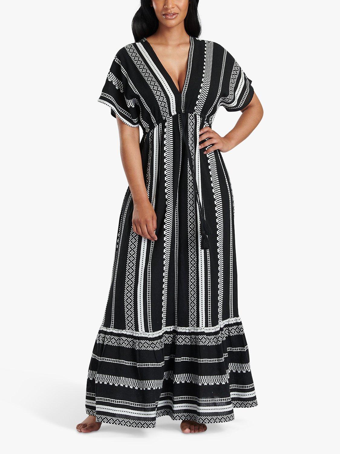 South Beach Tiered Maxi Dress, Black, 8