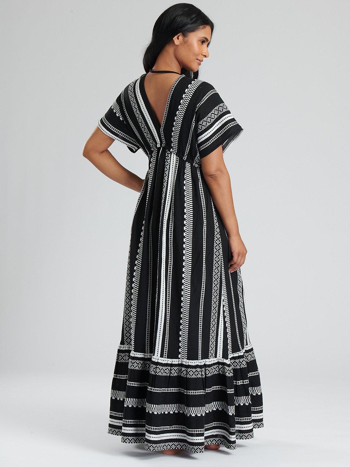 South Beach Tiered Maxi Dress, Black, 8