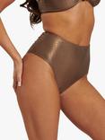 South Beach Reptile High Waist Briefs, Metallic Bronze