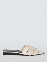 John Lewis Lopez Leather Ruched Interwoven Mule Sandals