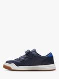 Clarks Kids' Urban Solo Leather Riptape Trainers, Navy