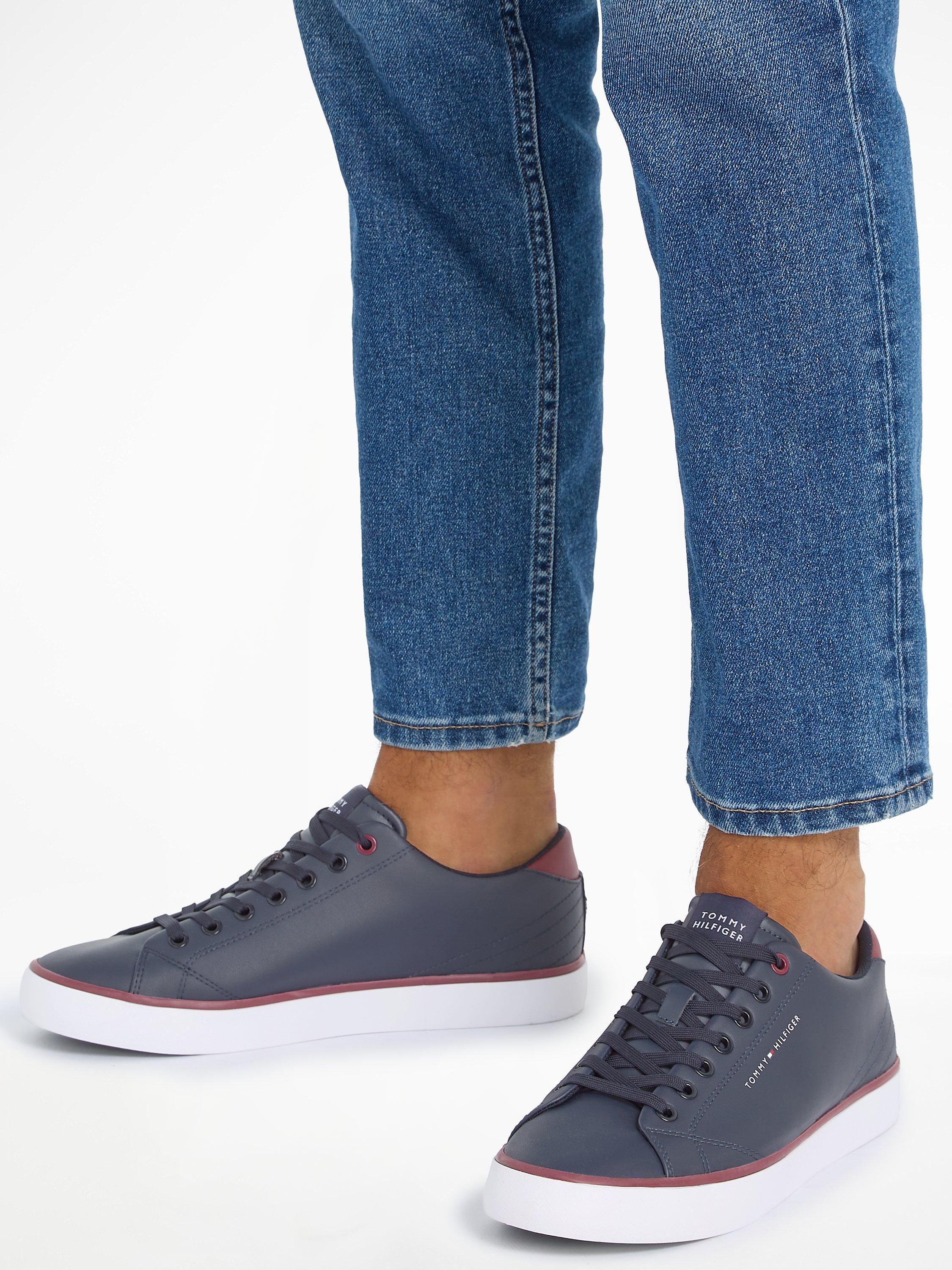 Product image 4 of 4, which shows Tommy Hilfiger Leather Low Top Trainers, Desert Sky, EU42