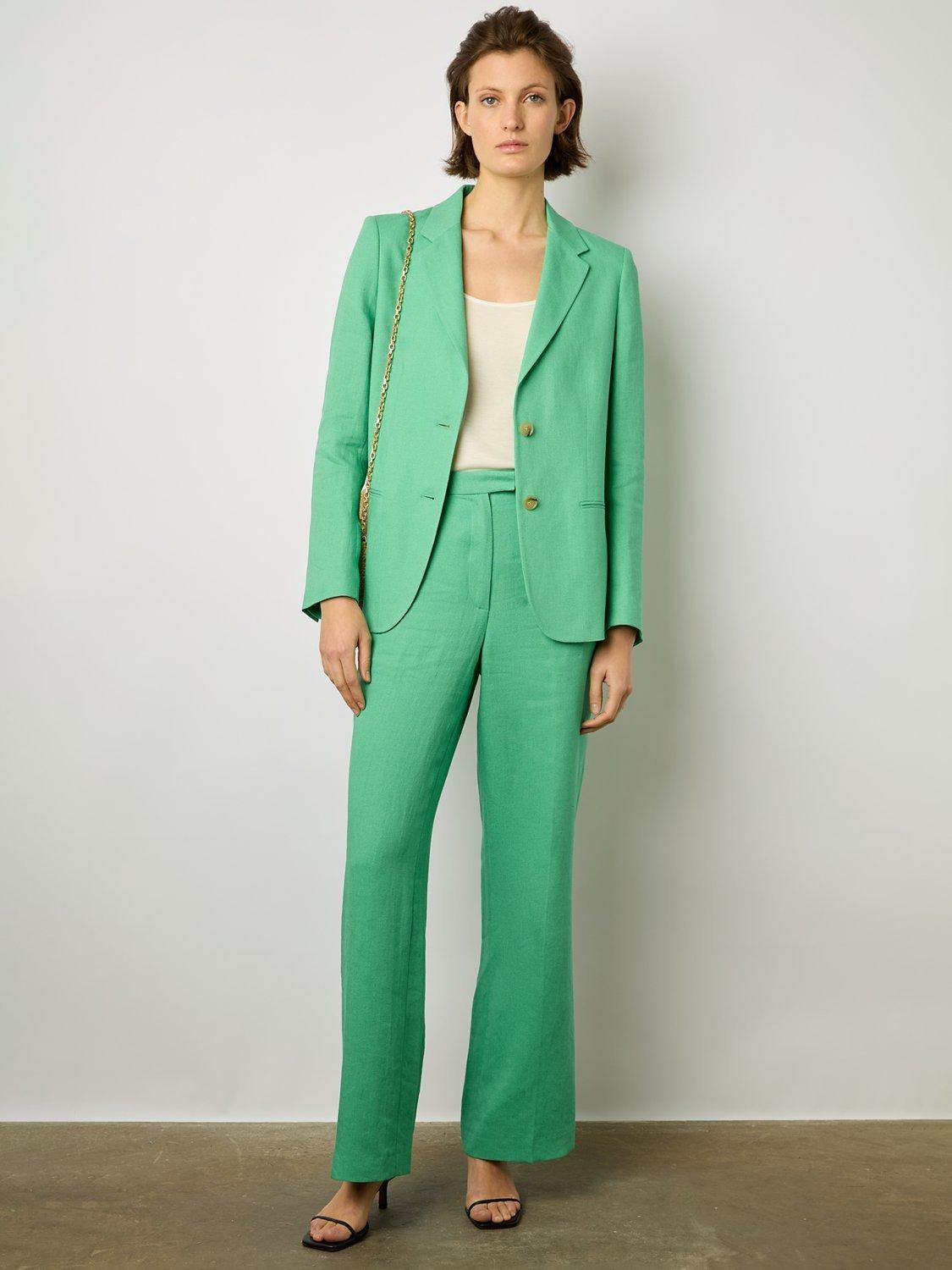Gerard Darel Cyrielle Linen Blend Trousers, Emerald