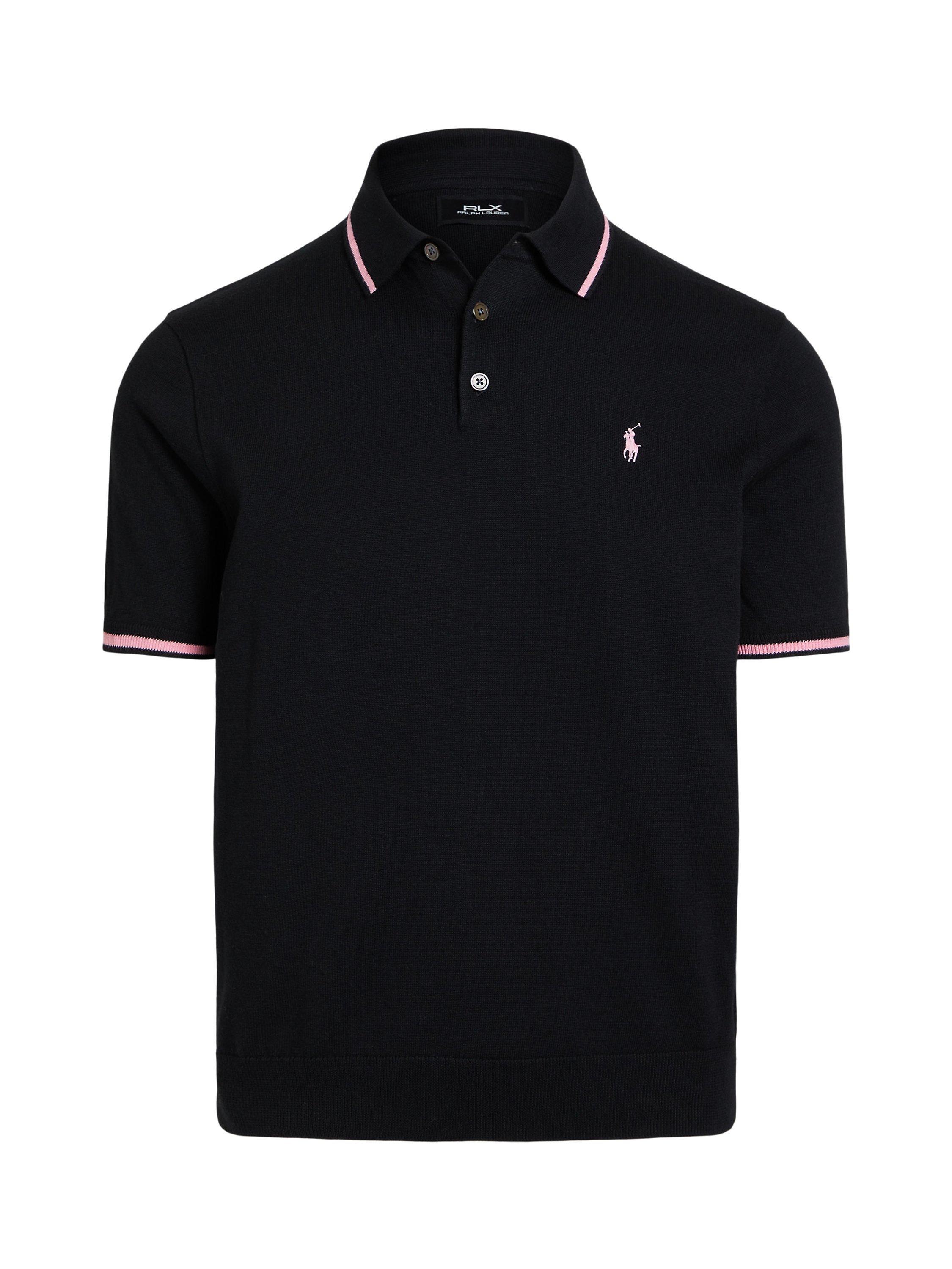 Polo Golf Ralph Lauren Performance Polo Collar Jumper, Black/White