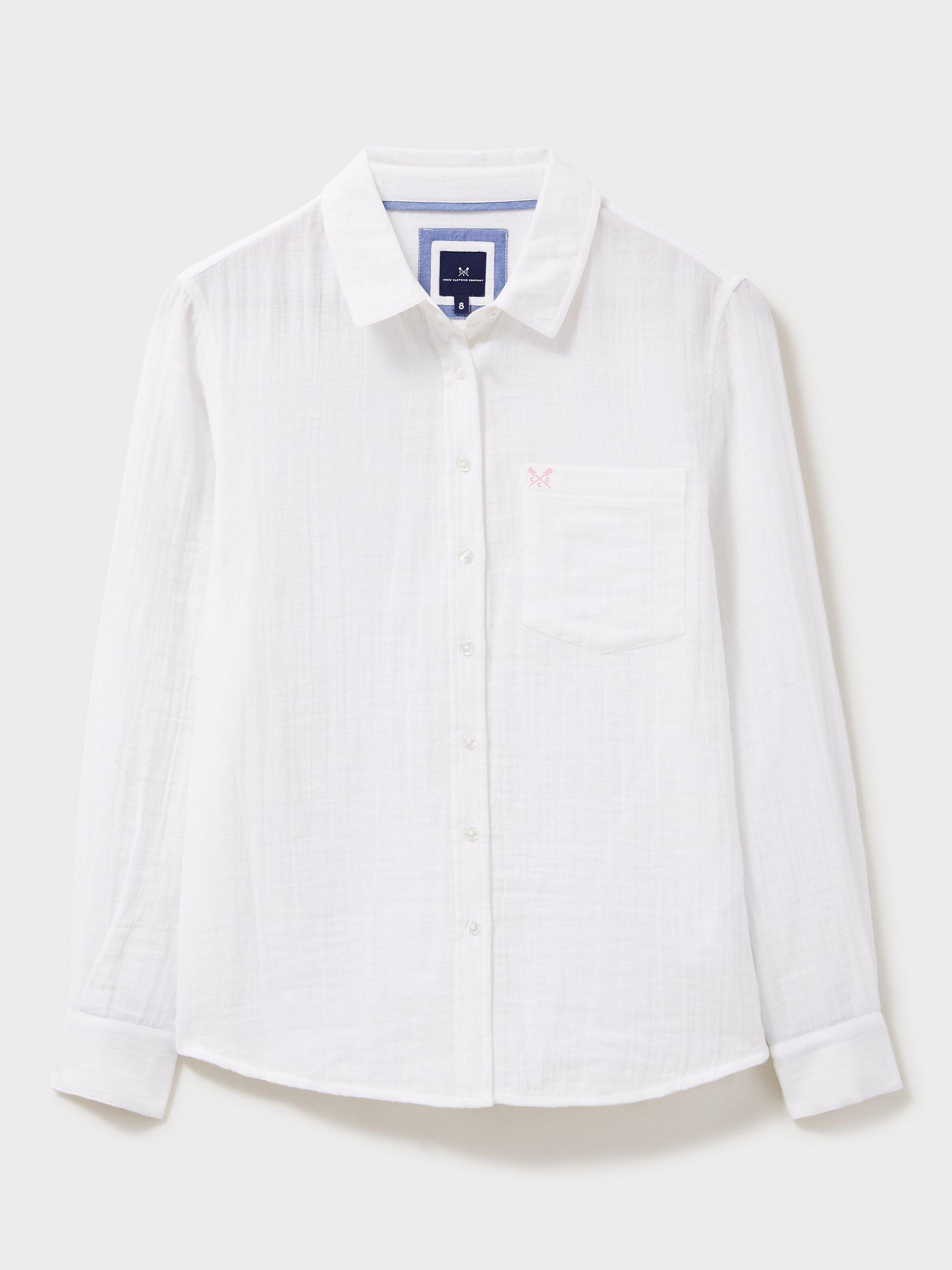 Crew Clothing Harlie Cotton Relaxed Shirt, White, 8