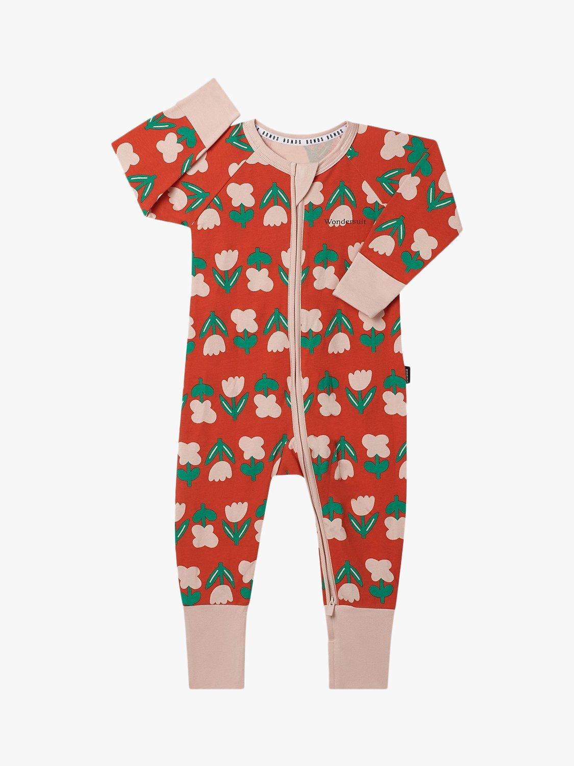 Product image 1 of 4, which shows Bonds Baby Zippy Print Zip Through Wondersuit, Tulip/Multi, 12-18 months