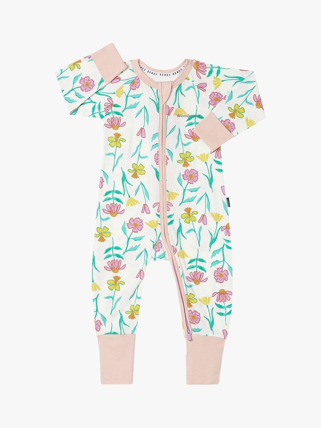 Bonds Baby Zippy Print Zip Through Wondersuit, Floral/Multi