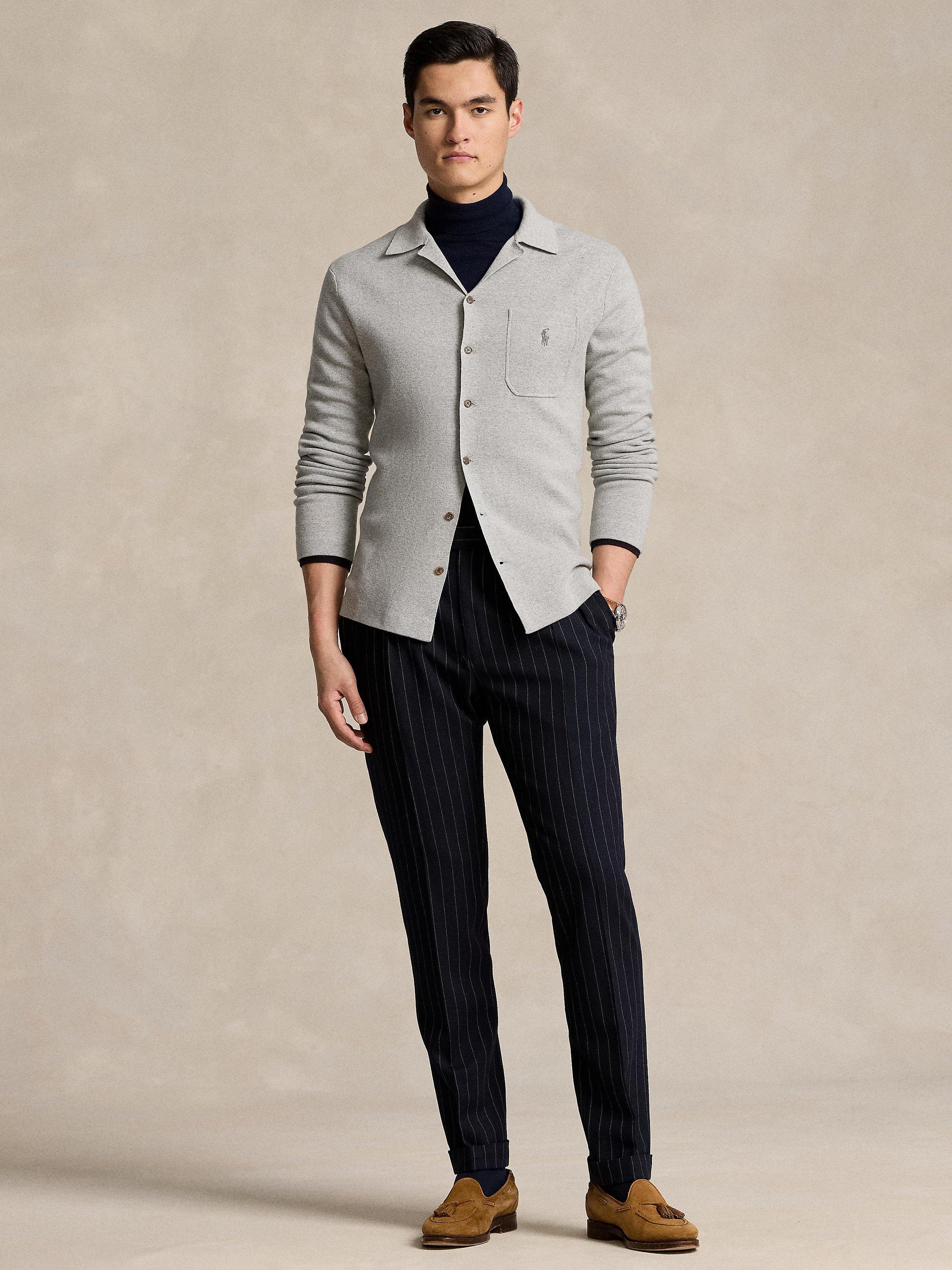 Polo Ralph Lauren Camp Collar Jumper Shirt, Andover Heather