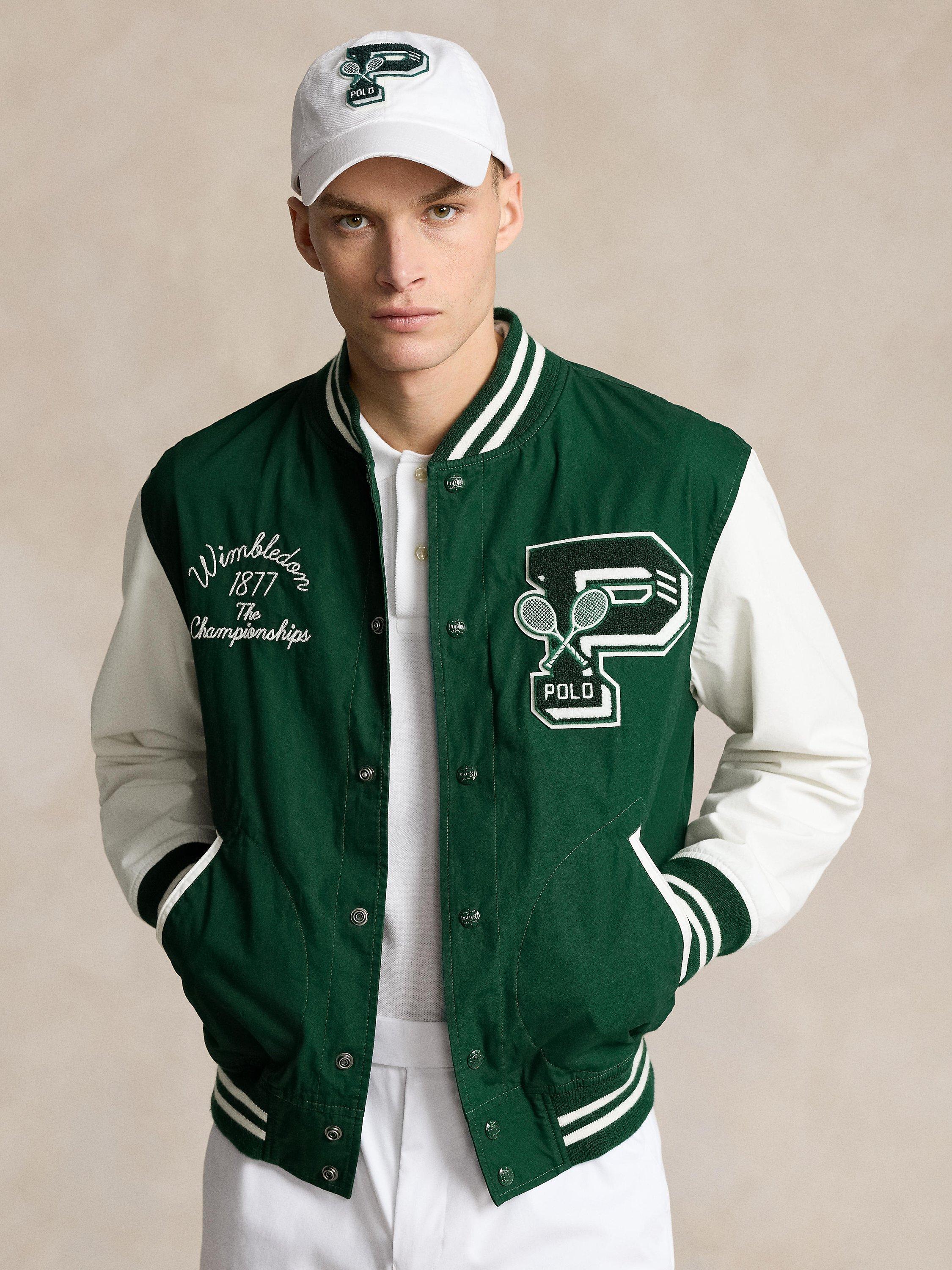 Ralph Lauren Wimbledon 2024 Varisty Jacket, Moss Agate/White