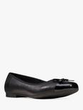 Clarks Kids' Scala Bloom Leather Ballet Pumps, Black