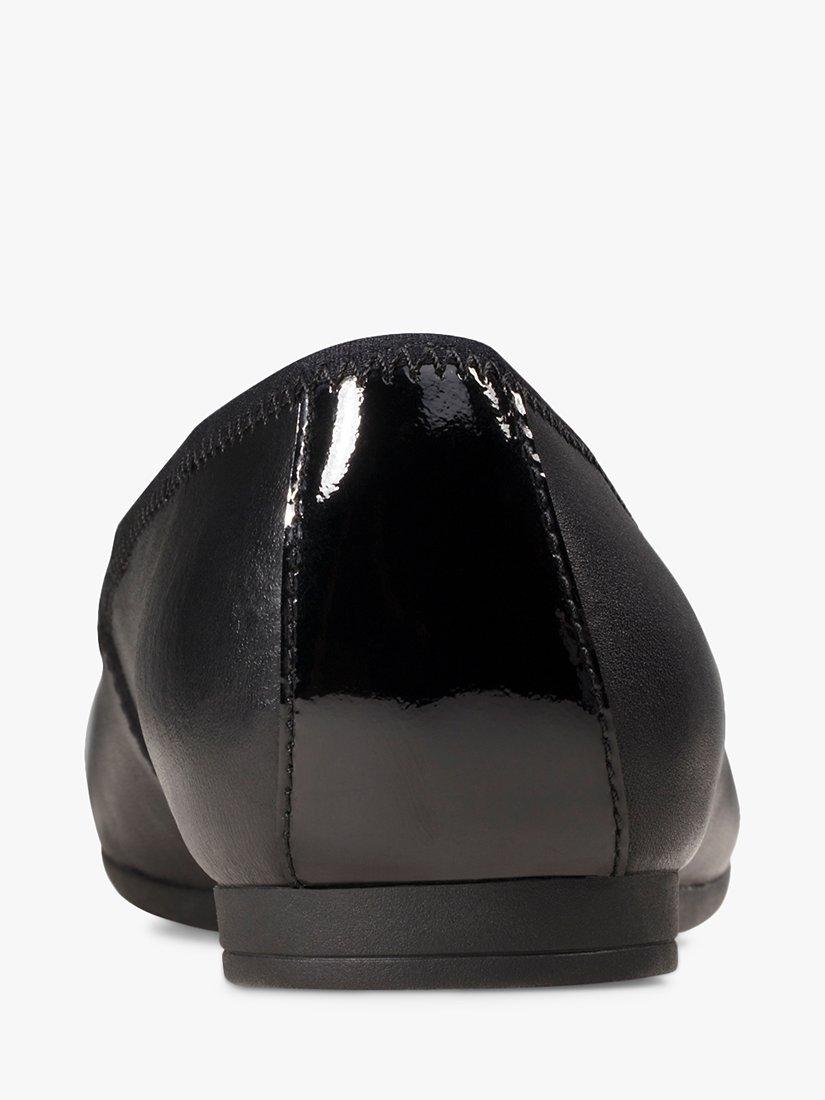 Product image 5 of 7, which shows Clarks Kids' Scala Bloom Leather Ballet Pumps, Black, 3F