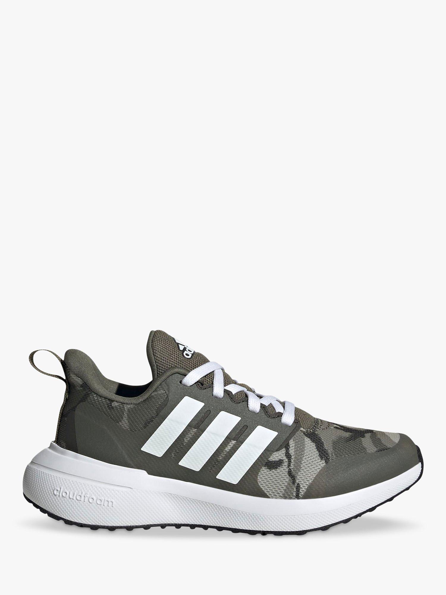 adidas Kids Fortarun 2.0 Lace Up Camouflage Trainers Olive White