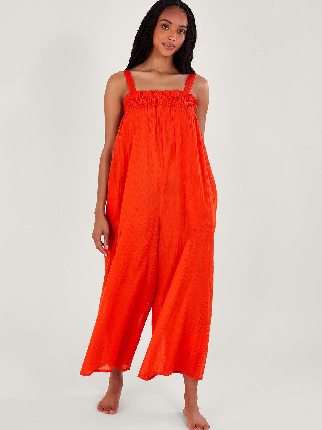 Monsoon Eve Loose Jumpsuit Coral