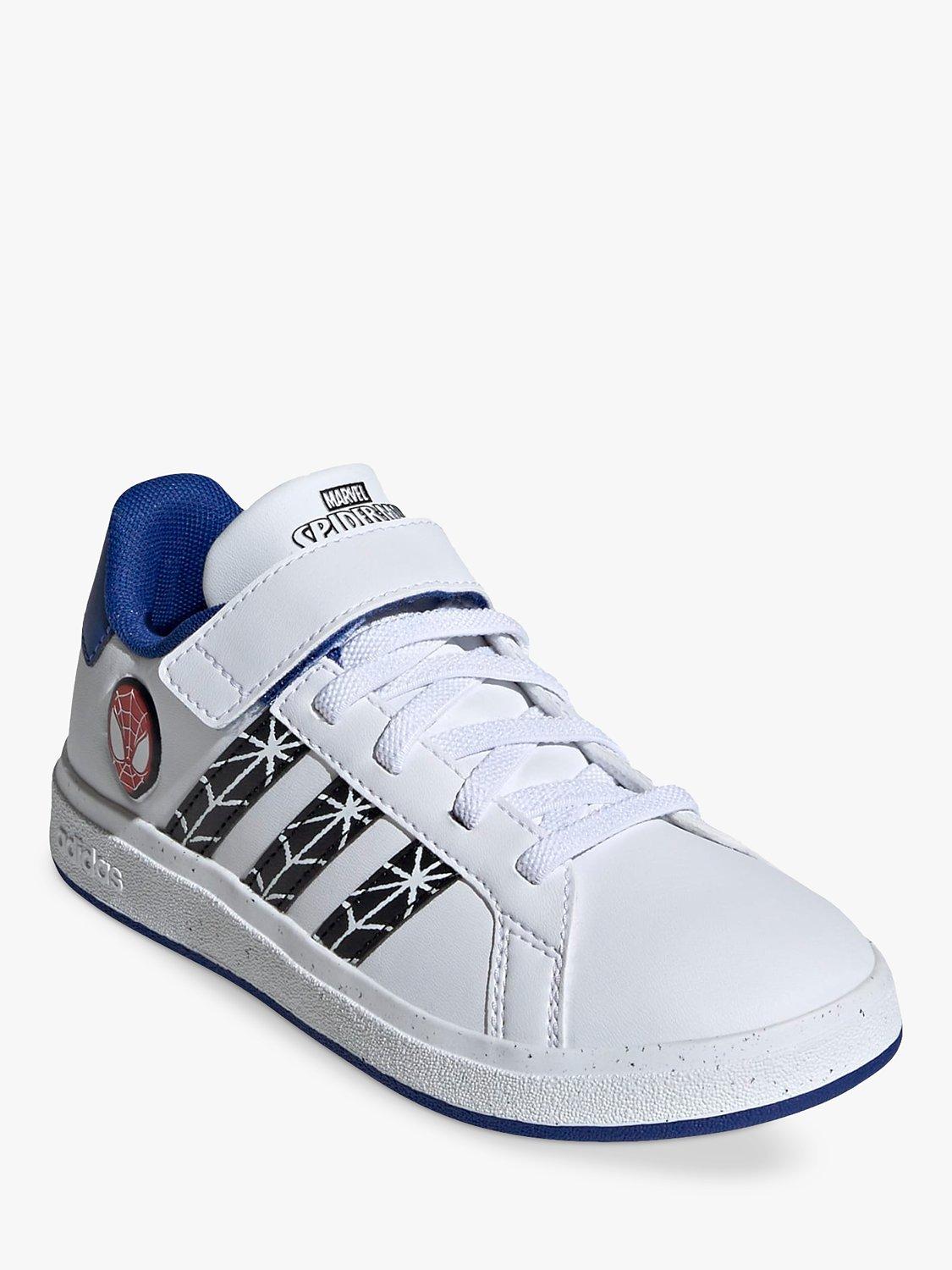 adidas Kids Grand Court X Marvel Graphic Low Cut Trainers White Black