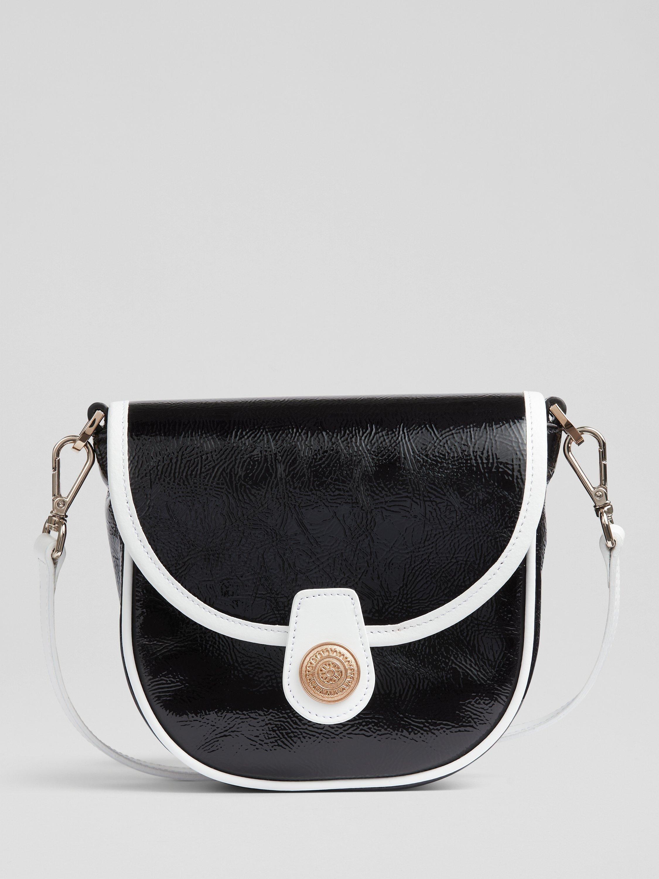 Black and white purses and handbags best sale