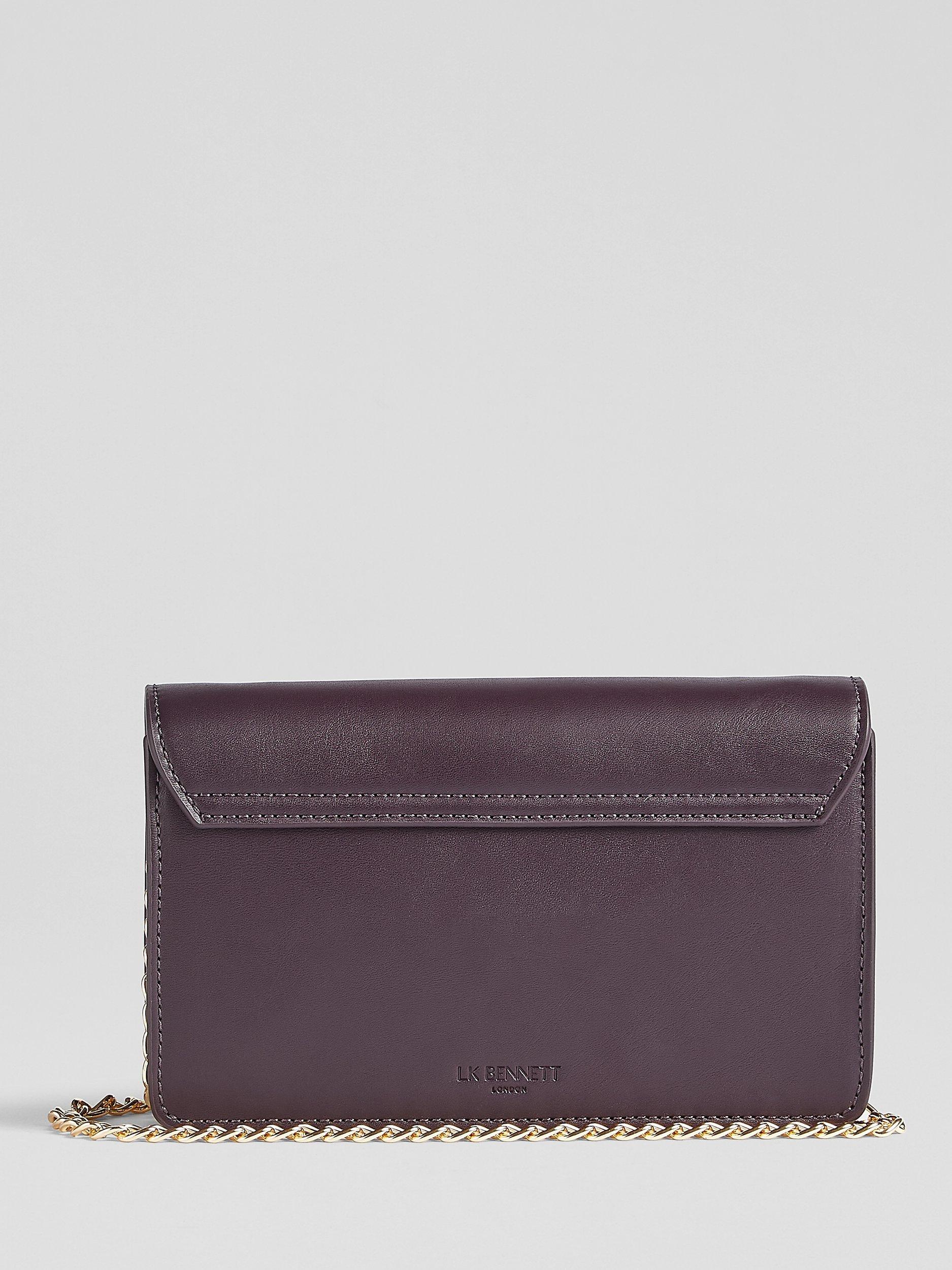 Product image 2 of 4, which shows L.K.Bennett Otto Vegan Leather Clutch Bag, Bordeaux