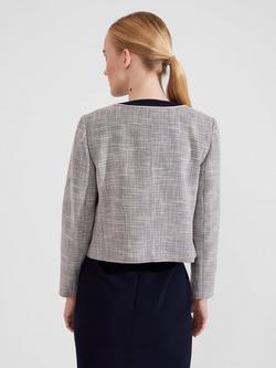 Hobbs Laurie Cropped Blazer, Navy/Ivory - view 2, Navy/Ivory