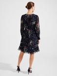 Hobbs Frances Flippy Hem Dress, Navy/Multi