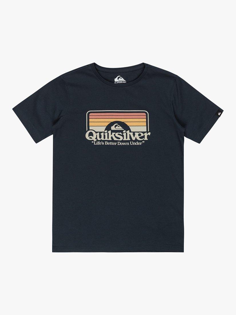 Quiksilver Kids' Logo Step Inside Short Sleeve T-Shirt, Navy