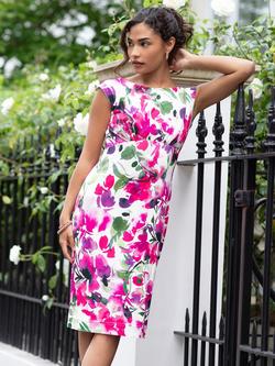 Alie Street Petite Pippa Floral Shift Dress, Fuchsia, Fuchsia