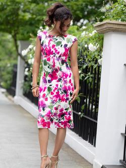 Alie Street Petite Pippa Floral Shift Dress, Fuchsia - view 2, Fuchsia