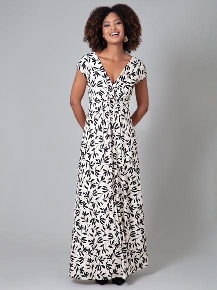 Alie Street Sophia Jersey Maxi Dress, Monochrome, Monochrome